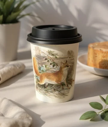 Coffee cup art print mockup