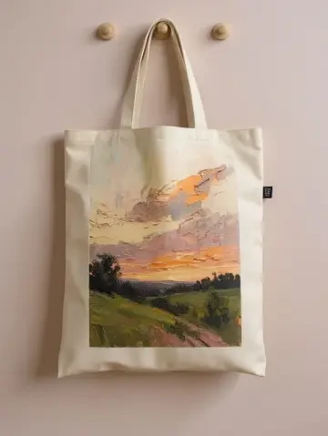 Canvas bag art print mockup